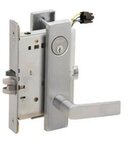 Schlage L9092PELEU 01N Electrically Unlocking or Locking Outside Cylinder and Outside Lever Mortise Lock with 01 Lever and N Escutcheon