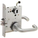 Schlage L9092JELEU 03B RX Electrically Unlocking or Locking Outside Cylinder and Outside Lever Mortise Lock with 03 Lever and B Rose without Full Size Interchangeable Core & RX Switch
