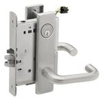 Schlage L9092PELEU 03N Electrically Unlocking or Locking Outside Cylinder and Outside Lever Mortise Lock with 03 Lever and N Escutcheon