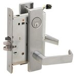 Schlage L9092PELEU 06N Electrically Unlocking or Locking Outside Cylinder and Outside Lever Mortise Lock with 06 Lever and N Escutcheon