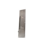 Trimco 10352630 3-1/2 Inch x 15 Inch Pull Plate with 6 Inch Center to Center Ultimate Restroom Pull Satin Stainless Steel Finish