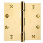 Baldwin 1051.I Estate 5 Inch x 5 Inch Solid Brass Full Mortise Ball Bearing Hinge with Square Corners (Sold Each)