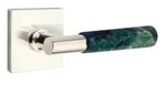 Emtek T-Bar Green Marble 5050 Select Brass Full Dummy Leverset with Square Rosette product