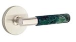 Emtek T-Bar Green Marble 5059 Select Brass Full Dummy Leverset with Disk Rosette product