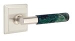 Emtek T-Bar Green Marble 8131 Select Brass Passage Leverset with Quincy Rosette for Left Handed Doors product