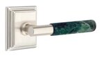 Emtek T-Bar Green Marble 8161 Select Brass Passage Leverset with Wilshire Rosette for Right Handed Doors product