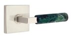 Emtek L-Square Green Marble 5050 SD Select Brass Single Dummy Lever with Square Rosette for Left Handed Doors product