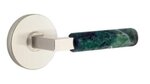 Emtek L-Square Green Marble 5059 SD Select Brass Single Dummy Lever with Disk Rosette for Left Handed Doors product