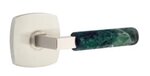 Emtek L-Square Green Marble 5306 Select Brass Full Dummy Leverset with Urban Modern Rosette product
