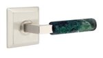 Emtek L-Square Green Marble 8531 Select Brass Full Dummy Leverset with Quincy Rosette product