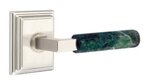 Emtek L-Square Green Marble 8161 Select Brass Passage Leverset with Wilshire Rosette for Left Handed Doors product