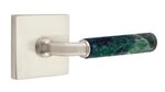 Emtek R-Bar Green Marble 5110 Select Brass Passage Leverset with Square Rosette for Right Handed Doors product