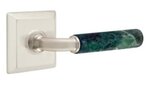 Emtek R-Bar Green Marble 8531 SD Select Brass Single Dummy Lever with Quincy Rosette for Left Handed Doors product
