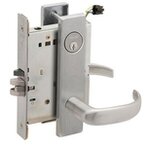 Schlage L9092PELEU 17N Electrically Unlocking or Locking Outside Cylinder and Outside Lever Mortise Lock with 17 Lever and N Escutcheon