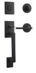 Baldwin SCLAJxSQUCRR Reserve La Jolla Single Cylinder Handleset with Square Lever and Contemporary Round Rosette
