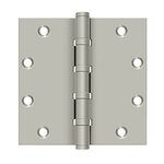 Deltana DSB55B Ball Bearing 5 Inch x 5 Inch Solid Brass Full Mortise Hinge with Square Corners (Sold in Pairs)