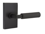 Emtek L-Square Straight Knurled 5052 SD Select Brass Single Dummy Lever with Modern Rectangular Rosette for Left Handed Doors product