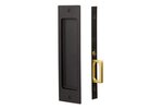 Emtek 2124 Sandcast Bronze Rustic Modern Passage Pocket Door Mortise Lock for 1-3/8&quot; Thick Doors