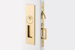 Emtek 2153 Narrow Modern Rectangular Keyed Pocket Door Mortise Lock for 1-3/8" Thick Doors