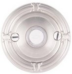 Emtek 2407 Brass Doorbell Button with Ribbon and Reed Rosette