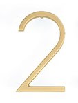 Emtek 2832 Modern 7 Inch Brass House Number "2"
