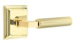 Emtek L-Square Straight Knurled 8561 SD Select Brass Single Dummy Lever with Wilshire Rosette for Right Handed Doors product