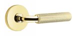 Emtek R-Bar Straight Knurled 5059 Select Brass Full Dummy Leverset with Disk Rosette product
