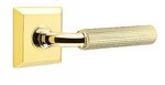 Emtek R-Bar Straight Knurled 8531 Select Brass Full Dummy Leverset with Quincy Rosette product