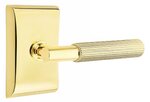 Emtek T-Bar Straight Knurled 5051 SD Select Brass Single Dummy Lever with Neos Rosette for Left Handed Doors product
