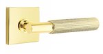 Emtek T-Bar Straight Knurled 5110 Select Brass Passage Leverset with Square Rosette for Right Handed Doors product
