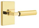 Emtek L-Square Faceted 5052 SD Select Brass Single Dummy Lever with Modern Rectangular Rosette for Left Handed Doors product