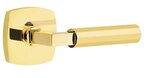 Emtek L-Square Faceted 5326 Select Brass Privacy Leverset with Urban Modern Rosette for Right Handed Doors product