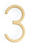 Emtek 2833 Modern 7 Inch Brass House Number "3"