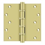 Deltana DSB66BB Ball Bearing 6 Inch x 6 Inch Solid Brass Full Mortise Hinge with Square Corners (Sold in Pairs)