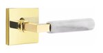 Emtek L-Square White Marble 5050 SD Select Brass Single Dummy Lever with Square Rosette for Left Handed Doors product