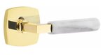 Emtek L-Square White Marble 5306 SD Select Brass Single Dummy Lever with Urban Modern Rosette for Right Handed Doors product