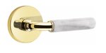 Emtek R-Bar White Marble 5059 SD Select Brass Single Dummy Lever with Disk Rosette for Left Handed Doors product