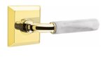 Emtek R-Bar White Marble 8531 Select Brass Full Dummy Leverset with Quincy Rosette product