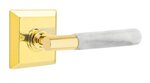 Emtek T-Bar White Marble 8531 SD Select Brass Single Dummy Lever with Quincy Rosette for Left Handed Doors product