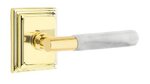 Emtek T-Bar White Marble 8561 Select Brass Full Dummy Leverset with Wilshire Rosette product
