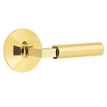 Emtek L-Square Faceted 5057 SD Select Brass Single Dummy Lever with Modern Rosette for Left Handed Doors product