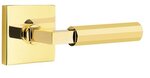 Emtek L-Square Faceted 5050 SD Select Brass Single Dummy Lever with Square Rosette for Right Handed Doors product