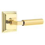Emtek L-Square Faceted 8561 SD Select Brass Single Dummy Lever with Wilshire Rosette for Left Handed Doors product