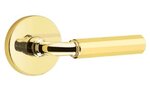 Emtek R-Bar Faceted 5109 Select Brass Passage Leverset with Disk Rosette for Right Handed Doors product