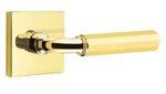 Emtek R-Bar Faceted 5050 SD Select Brass Single Dummy Lever with Square Rosette for Left Handed Doors product