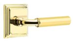 Emtek R-Bar Faceted 8261 Select Brass Privacy Leverset with Wilshire Rosette for Left Handed Doors product