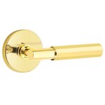 Emtek T-Bar Faceted 5209 Select Brass Privacy Leverset with Disk Rosette for Left Handed Doors product
