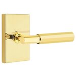 Emtek T-Bar Faceted 5212 Select Brass Privacy Leverset with Modern Rectangular Rosette for Left Handed Doors product