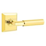 Emtek T-Bar Faceted 8231 Select Brass Privacy Leverset with Quincy Rosette for Right Handed Doors product