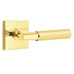 Emtek T-Bar Faceted 5050 SD Select Brass Single Dummy Lever with Square Rosette for Right Handed Doors product